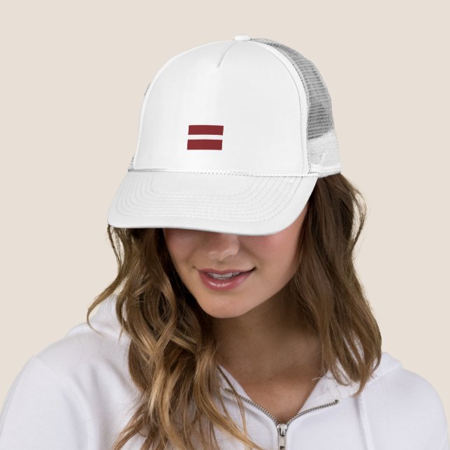 Modern Latvia latvian Flag Country Souvenir  Trucker Hat (In Situ)