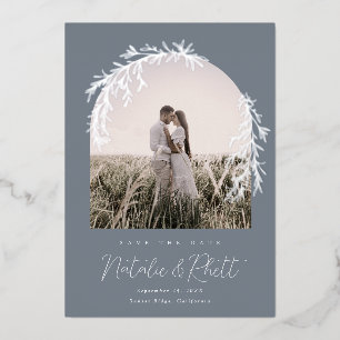 Modern Laurel Leaf Archway Wedding Save the Date