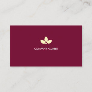 Modern Laurel Leaves on Burgundy Business Card