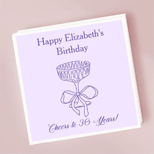 Modern Lavender Cheers to 30 years Birthday Napkin