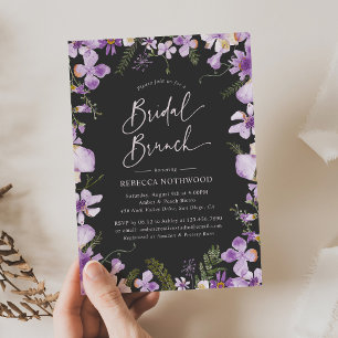 Modern Lavender Floral Bridal Brunch Shower Invitation