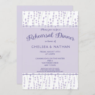 Modern Lavender Floral Rehearsal Dinner Invitation