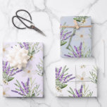 Modern Lavender floral Wedding Wrapping Paper Sheet<br><div class="desc">Pretty and delicate flourishes of lavender and white flowers painted in watercolor. Colours include pink,  purple, sage green and white. Perfect giftwrap for wedding,  anniversary gifts.</div>