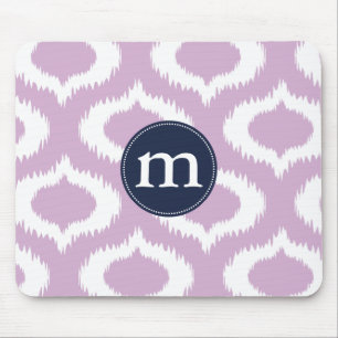 Modern Lavender Ikat Diamonds Personalised Mouse Pad