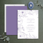 Modern Lavender Line Art Floral Wedding Invitation<br><div class="desc">Looking for a wedding invitation that really stands out? Then our modern Lavender line art floral wedding invitation design is the perfect choice! This stunning design has all the elegance of a classic wedding, but with enough unique details to make it special. The beautiful Lavender hand drawn line art florals...</div>