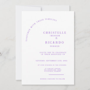 Modern Lavender minimalist wedding invitation