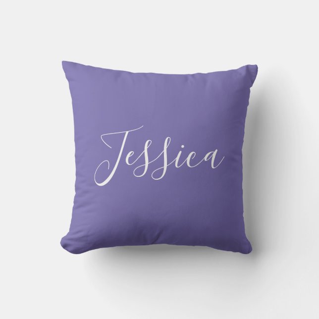 Modern Lavender Monogram Cushion (Front)