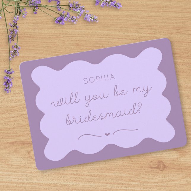 Modern Lavender Personalised Bridesmaid Proposal Card (Creator Uploaded)