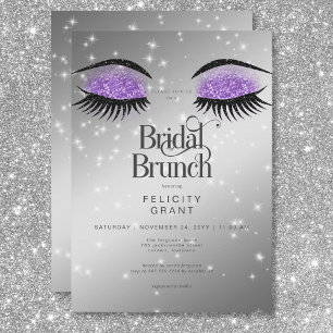 Modern Lavender Purple Glam Eyes Bridal Brunch Invitation
