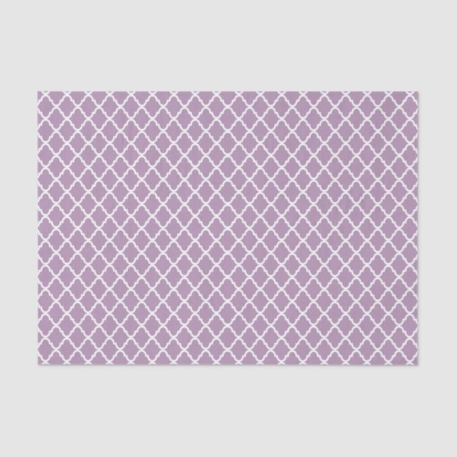 Modern Lavender Purple Moroccan Quatrefoil Pattern Tissue Paper (Front)