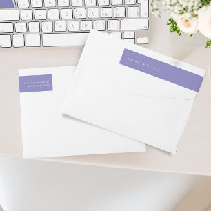 Modern Lavender Purple Return Address Wrap Around Label