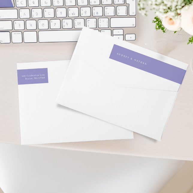 Modern Lavender Purple Return Address Wrap Around Label (Modern Lavender Purple Return Address Wrap Around Label)