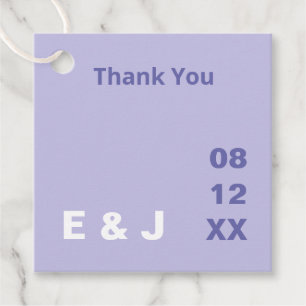 Modern Lavender Purple Wedding Favour Tags