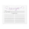 Modern Lavender Script Bridal Shower Recipe Cards