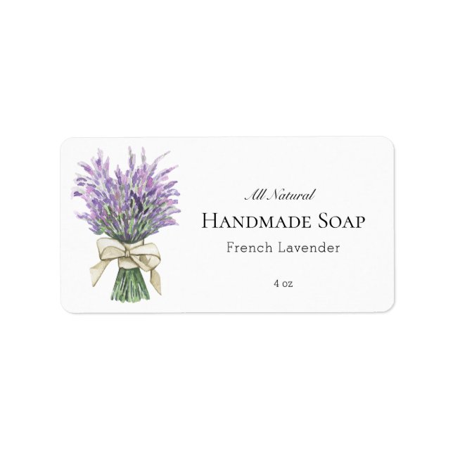 Modern Lavender Soap Bar Business Product Label (Front)