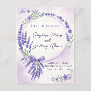 Modern Lavender Typography Save the Date Postcard