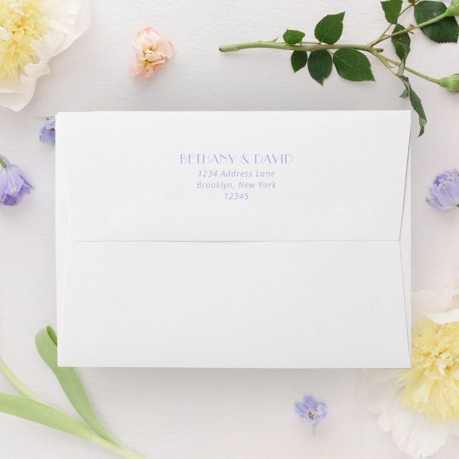 Modern Lavender Typography Wedding Envelope (Creator Uploaded)