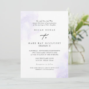 Modern Lavender Watercolor Splash II Website Invitation