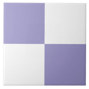 Modern Lavender White Checkered Ceramic Tile