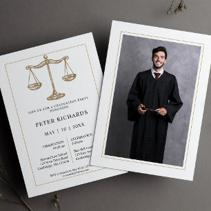 Modern Law School Graduation Party Invitation