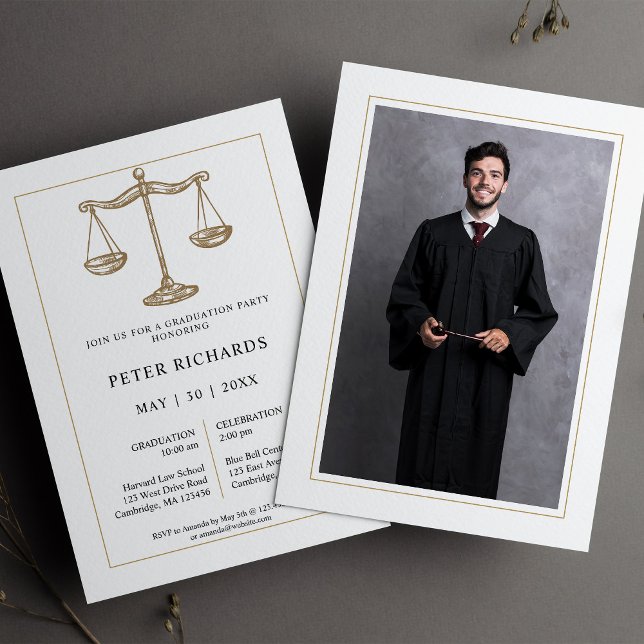 Modern Law School Graduation Party Invitation (Creator Uploaded)
