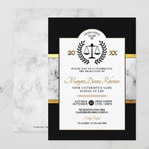 Modern Law School Graduation Party Invitations