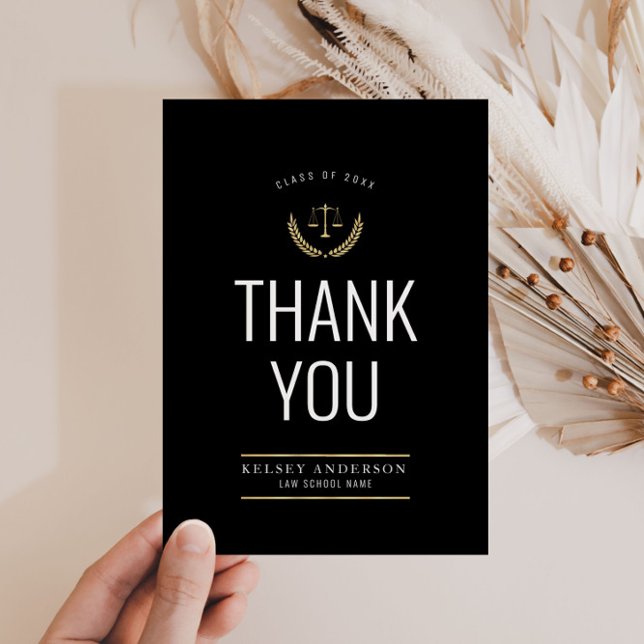 modern law school graduation thank you card (Creator Uploaded)