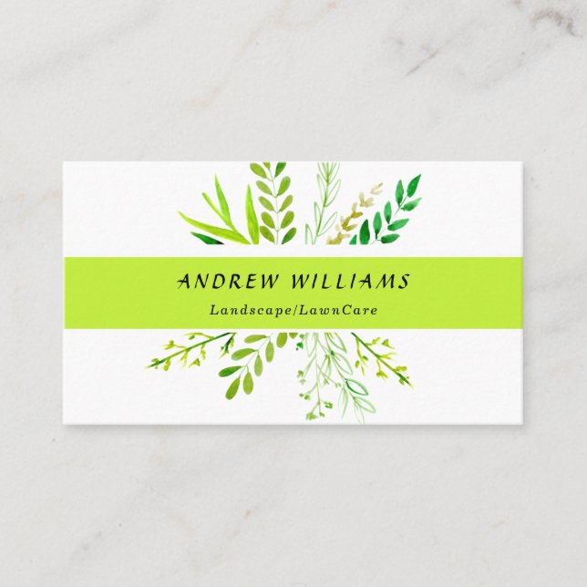 Modern Lawn Care Landscaping Appointment Card (Front)