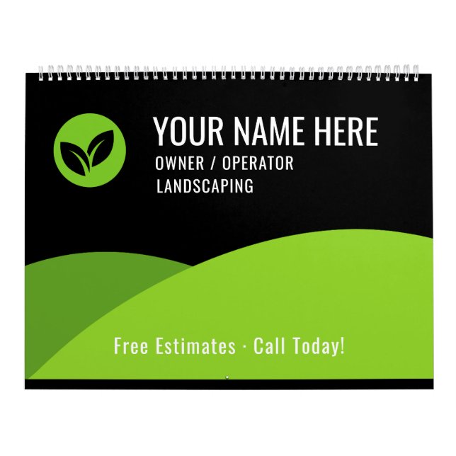 Modern Lawn Care Landscaping Business Calendar (Cover)