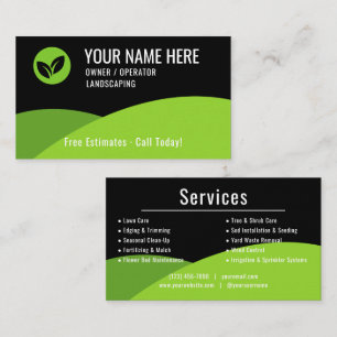 Modern Lawn Care Landscaping Business Card