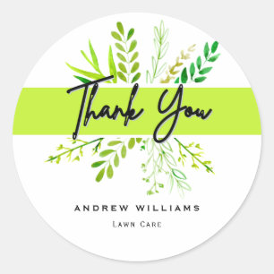 Modern Lawn Care Landscaping Classic Round Sticker