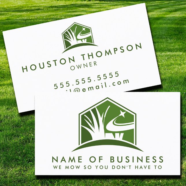 Modern Lawn Care Logo Professional Landscaping  Business Card (Creator Uploaded)