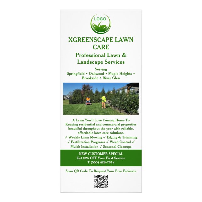 Modern Lawn Care Services Rack Card (Front)