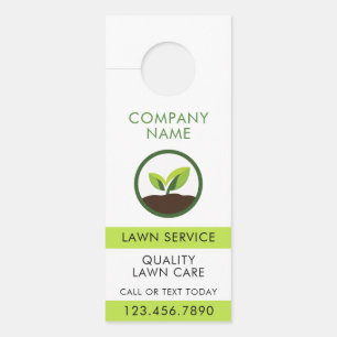 Modern Lawn Landscaping Professional Sprout Icon Door Hanger