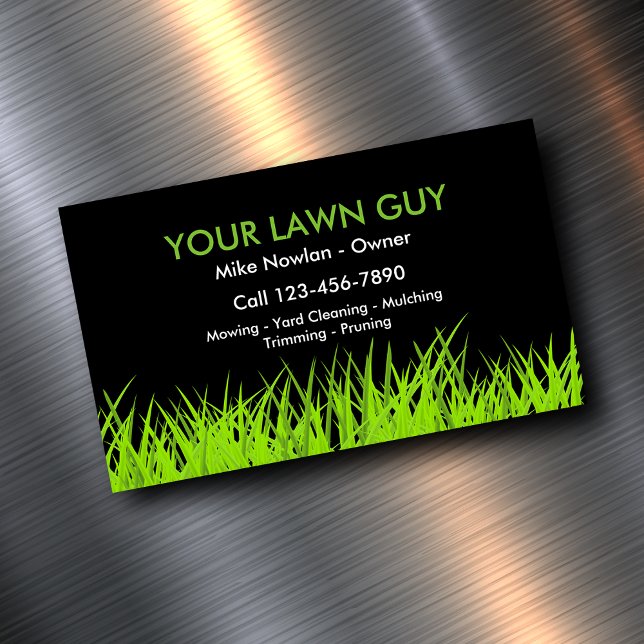 Modern Lawn Service Simple Business Card Magnet (Creator Uploaded)