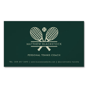 Modern Lawn Tennis Professional Coach Custom Magnetic Business Card