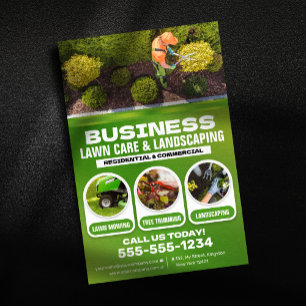 Modern Lawncare & Landscaping Lawn care mowing Flyer