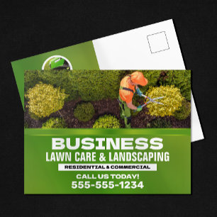 Modern Lawncare & Landscaping Lawn care mowing Postcard