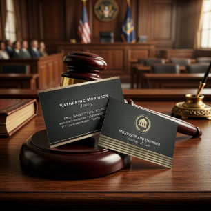 Modern Lawyer Attorney Faux Gold Courthouse Business Card