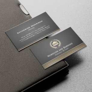 Modern Lawyer Attorney Faux Gold Courthouse Business Card