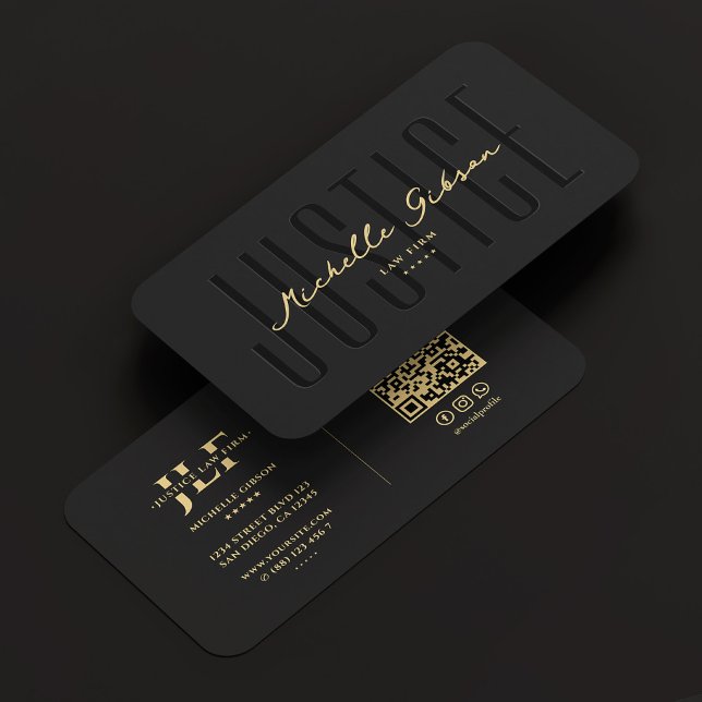Modern Lawyer Attorney Notary Monogram Black Business Card (Modern Lawyer Attorney Notary Monogram Black Business Card
)