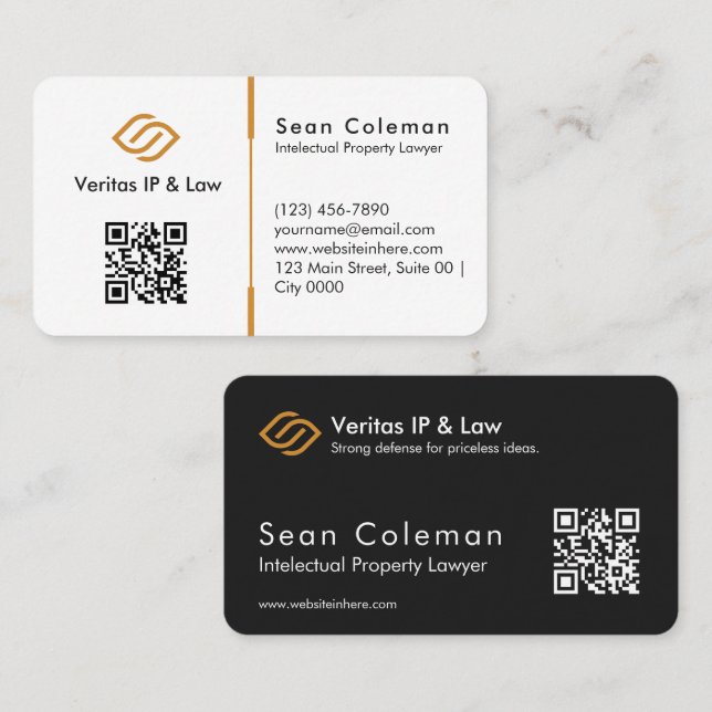Modern Lawyer Intellectual Professional Sleek Bold Business Card (Front/Back)