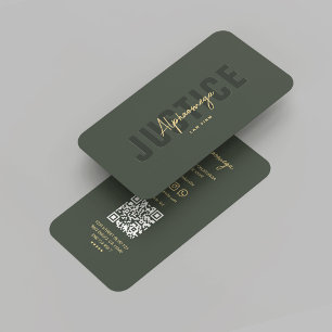 Modern Lawyer Justice Law Solicitor Dark Green Business Card