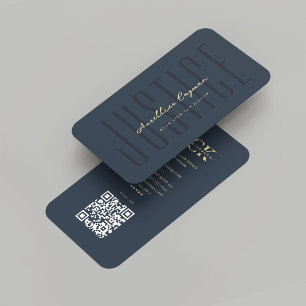 Modern Lawyer Monogram Law Firm Justice Dark Blue  Business Card