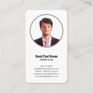 Modern Lawyer Solicitor Attorney Photo & QR Code Business Card
