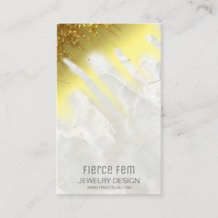 Modern Layered Gold Marble Jewellery Display Card