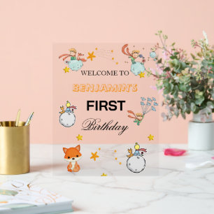 Modern Le Petit Prince Birthday Party Welcome Sign