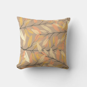Modern Leaf and Branch Autumn Pattern Cushion