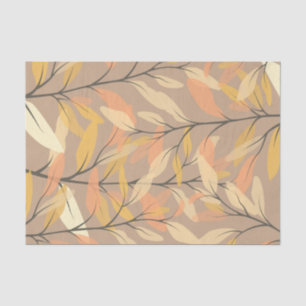 Modern Leaf and Branch Autumn Pattern Tissue Paper