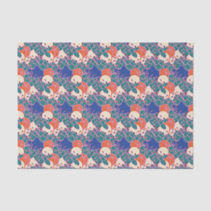 modern leaf, bud, and flower pattern tissue paper